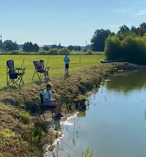 Fishing by the Pond